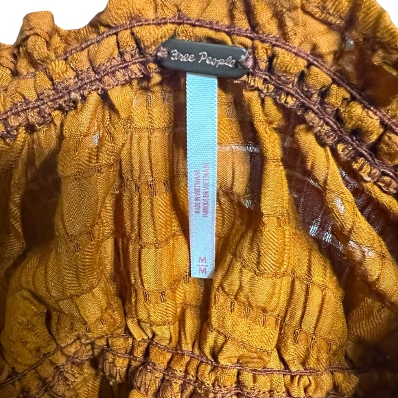 FREE PEOPLE HAILEY CROPPED LONG SLEEVE BLOUSE GLAZED GINGER MEDIUM - Picture 10 of 11